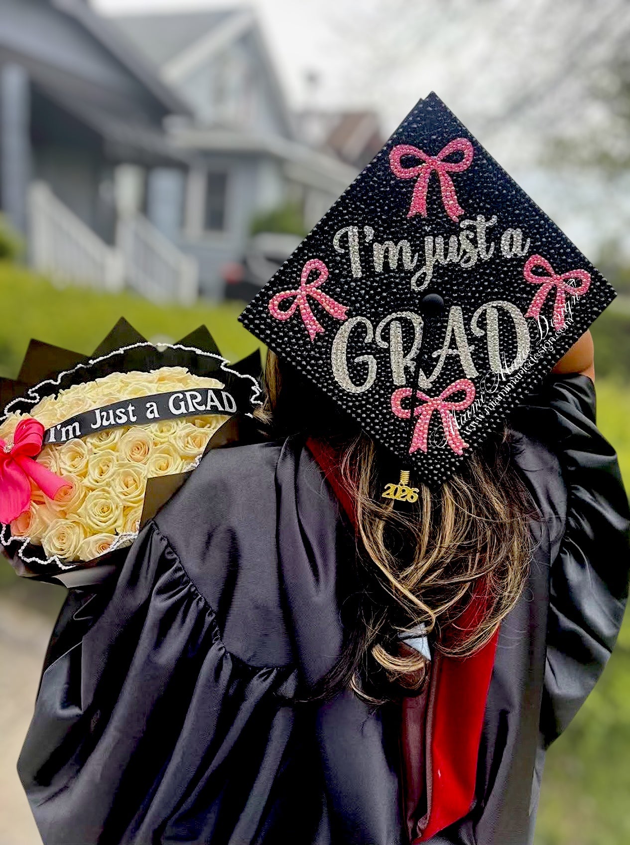 Custom Bling Grad Cap Cover: Rhinestone
Bedazzled Graduation Accessory