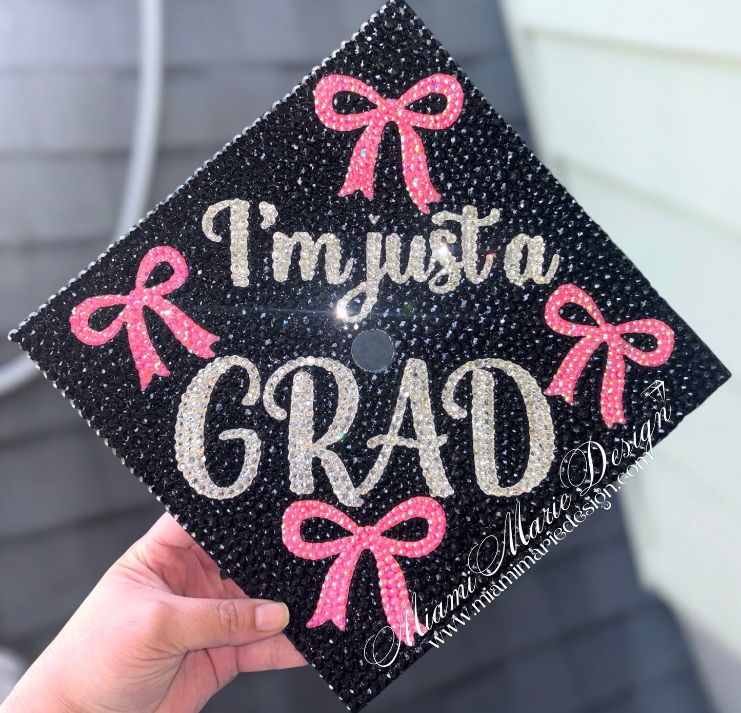 Custom Bling Grad Cap Cover: Rhinestone
Bedazzled Graduation Accessory